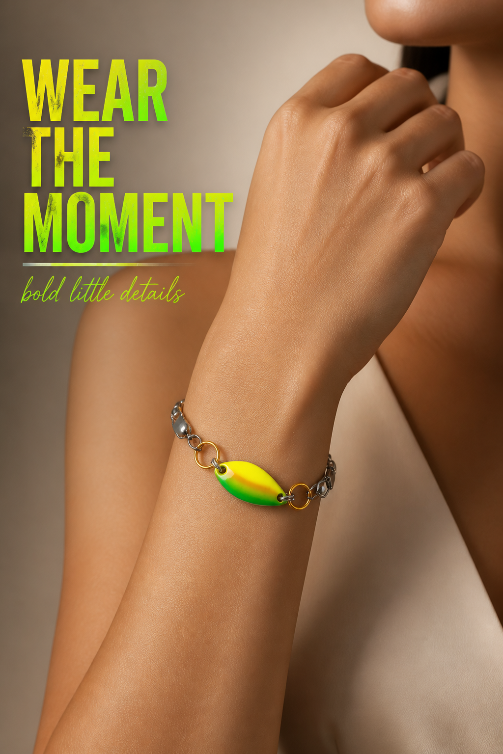 swivel bracelet with fishing lure