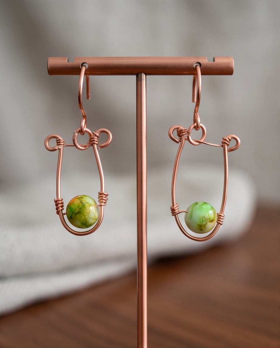 Copper wire earrings