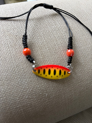 Blue & Orange Fishing Lure Bracelet