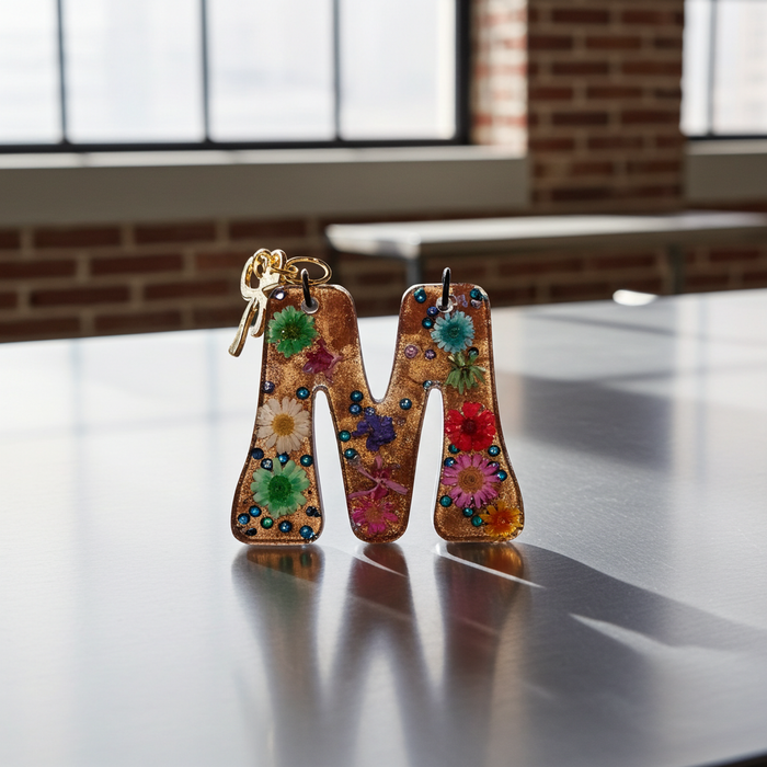 Personalized Letter Keychain | Handmade Polymer Clay Initial Charm