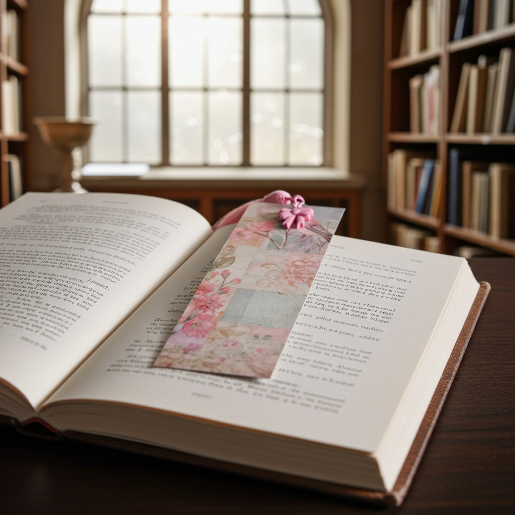Introducing the stunning pink floral print bookmark | pressed flower bookmark with tassel, a perfect blend of artistry and functionality for avid readers and flower enthusiasts alike