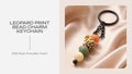 Leopard Print Bead Charm Keychain 