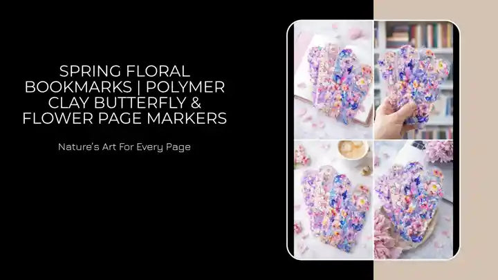 Spring Floral Bookmarks | Polymer Clay Butterfly & Flower Page Markers by@Outfy